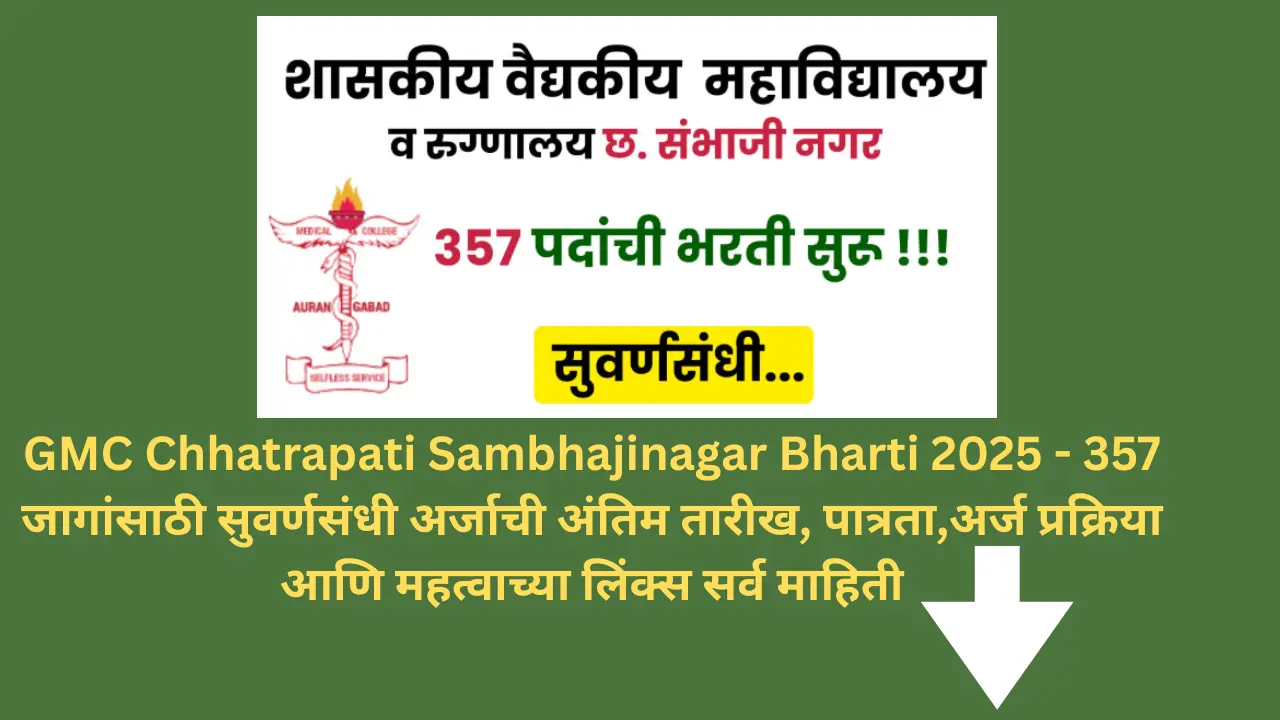 GMC Chhatrapati Sambhajinagar Bharti 2025
